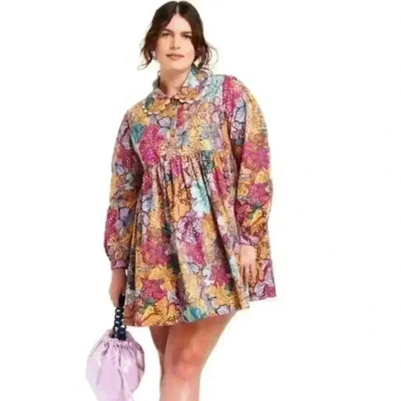 Kika Vargas x Target Anemone Floral Mini Dress Sz XXS - Picture 2 of 10